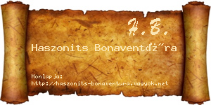Haszonits Bonaventúra névjegykártya